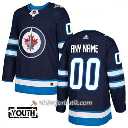 Barn Ishockey Winnipeg Jets Tröja med eget tryck Adidas 2017-2018 Marinblå Authentic Barn Ishockey Winnipeg Jets Tröja med eget tryck Adidas 2017-2018 Marinblå Authentic